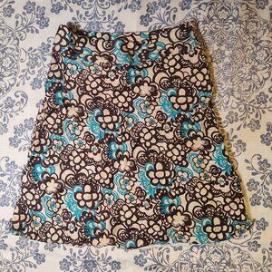 Geoffrey Beene Sport Stretch Floral Print Skirt  Size M